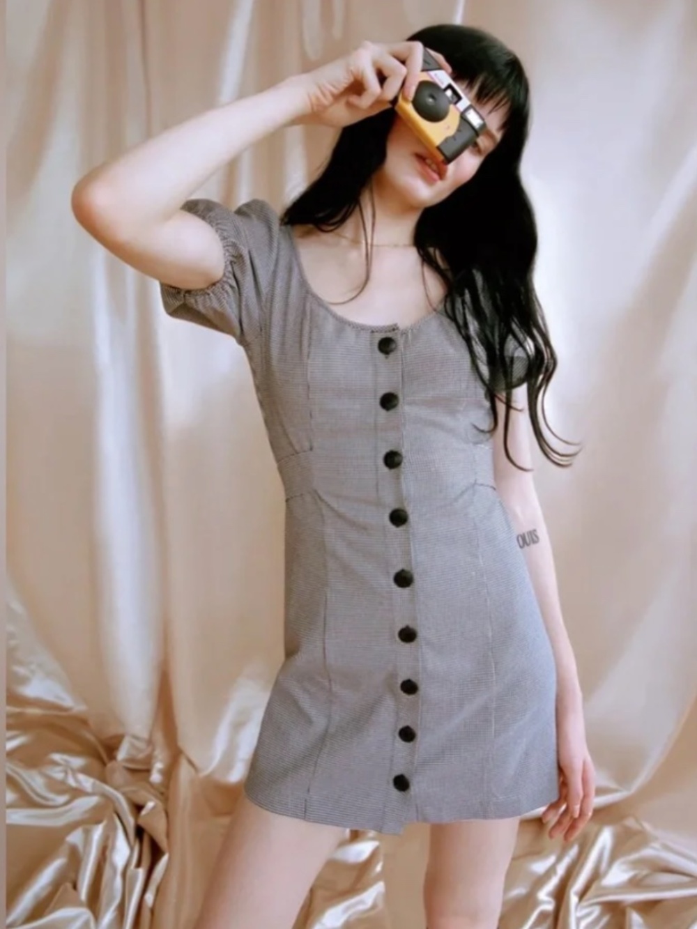 Urban Outfitters | Black & White Gingham Mini Dress | Size: S